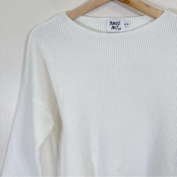 Princess Polly Laneway Pullover Sweater White Bell Sleeves - Picture 7 of 14